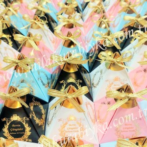 Mevlüt Şekeri - Piramit Kutu - Lokum-Akide-Beyaz Sedefli Mevlüt Şekeri